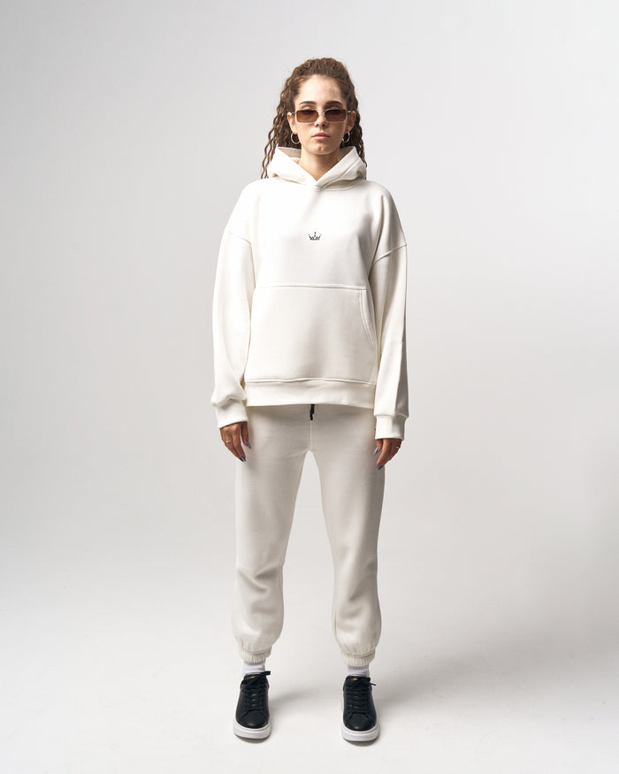 Regalia Crowned Oversized White Hoodie Jogger Set (3)