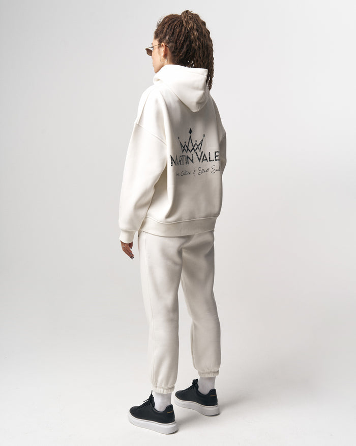 Regalia Crowned Oversized White Hoodie Jogger Set (6)