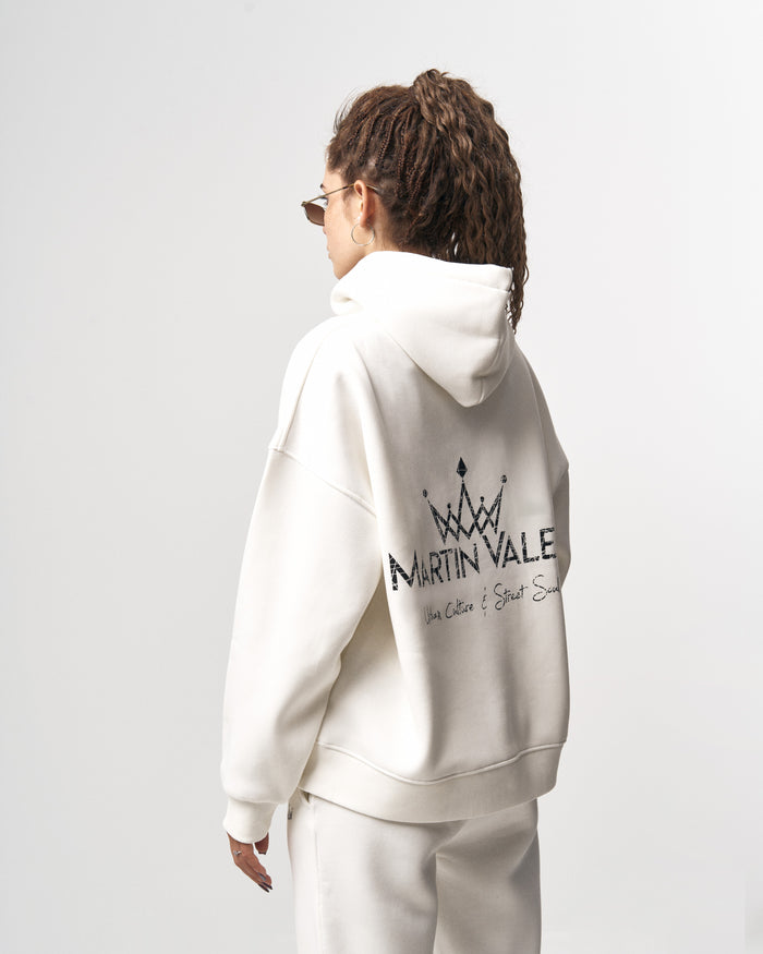 Regalia Crowned Oversized White Hoodie Jogger Set (7)