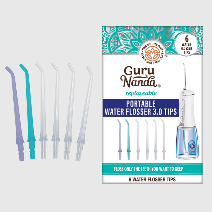Replacement Flosser Tips (6 Pack) - Compatible with Water Flosser 2.0 & 3.0 (with UV Mode)