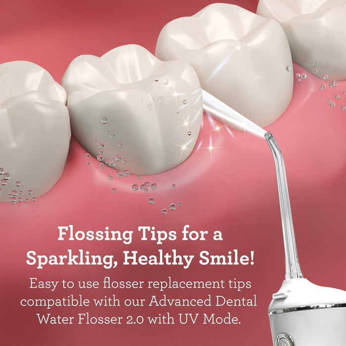 Replacement Flosser Tips (6 Pack) - Compatible with Water Flosser 2.0 & 3.0 (with UV Mode)