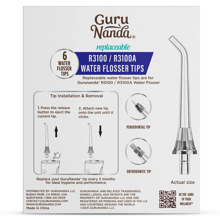 Replacement Water Flosser Tips for Model R3100/R3100A 6-Pack