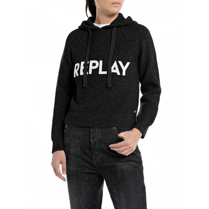 REPLAY ZKRÁCENÝ SVETR S KAPUCÍ