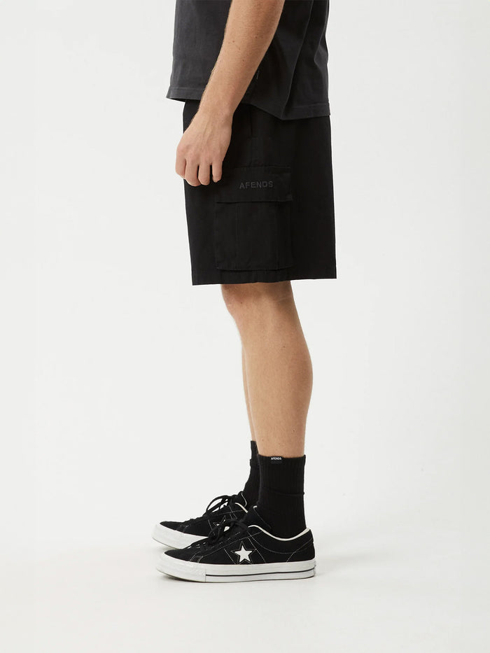Ripped Out 98 - Organic Oversized Cargo Short 20" | Black-Image 2