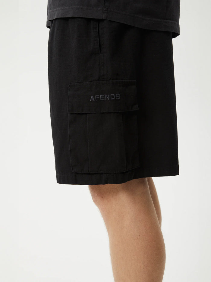 Ripped Out 98 - Organic Oversized Cargo Short 20" | Black-Image 4