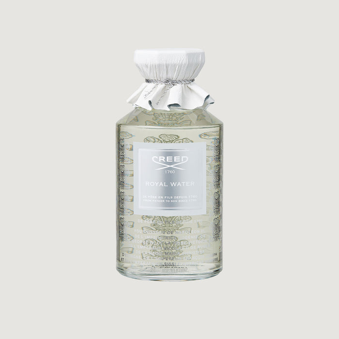 Royal Water Creed Perfume 240ml Flacon Bottle - White Leather Cap, Engraved Glass | Creed Fragrances