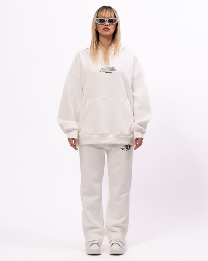 Rumi 3D Printed Oversized White Hoodie Jogger Set