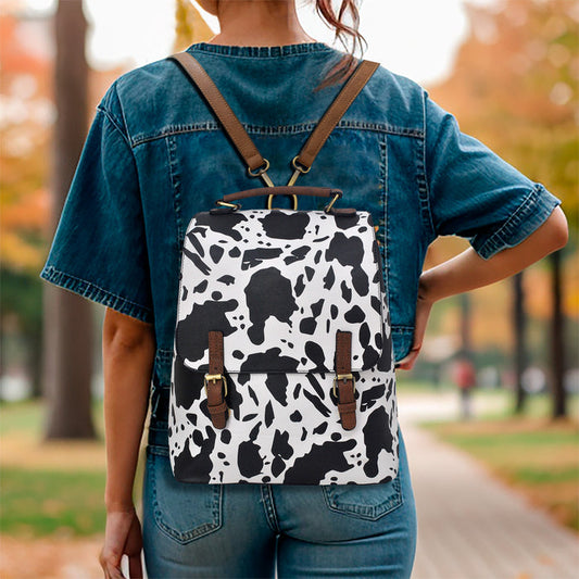 !SALE! Black Cow Faux Leather NGIL Utility Backpack