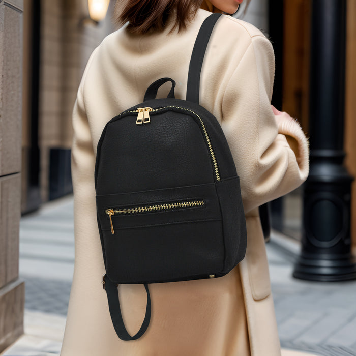 !SALE! Black NGIL Faux Leather Mini Backpack