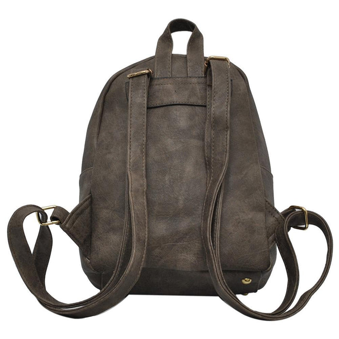 !SALE!Taupe Gray NGIL Faux Leather Mini Backpack