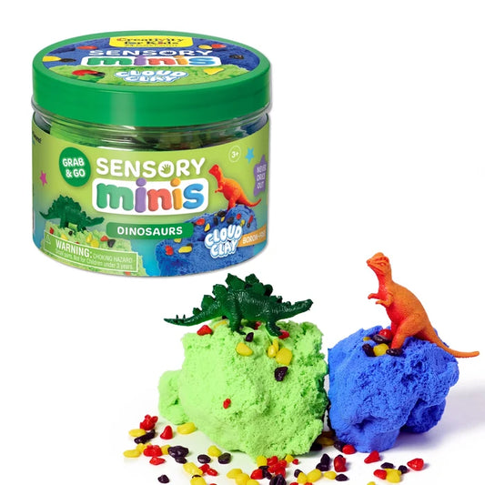Sensory Minis Play Jar with Cloud Clay - Dinosaurs