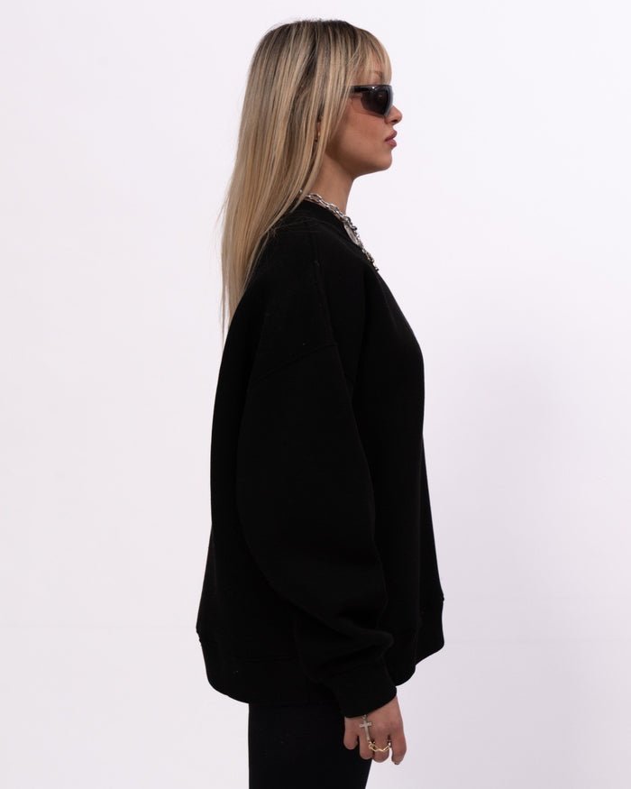 Signatura MV 3D Printed Handwriting Oversized Black Sweatshirt (6)