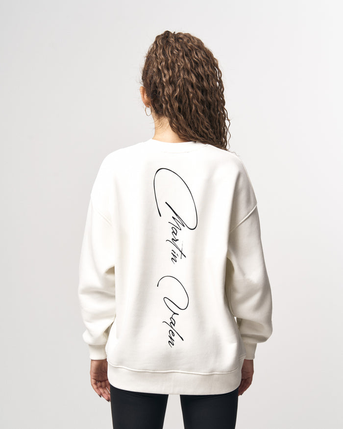 Signatura MV 3D Printed Handwriting Oversized White Sweatshirt (6)