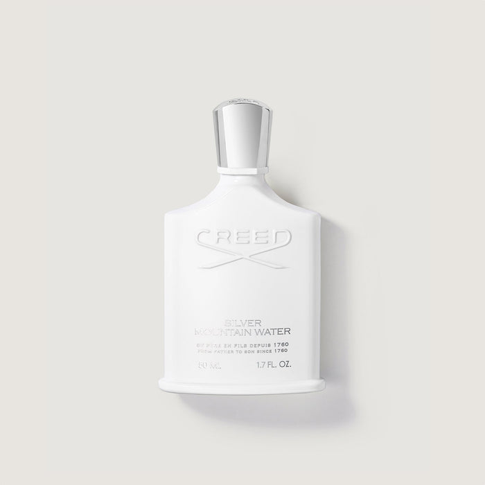 Creed Silver Mountain Water 50ml White Eau de Parfum Bottle - Front View Since 1760 | Creed Fragrances