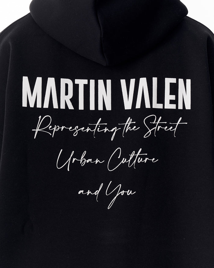 "Slogan" Puff Printed Women's Extra Oversized Hoodie Black (7)