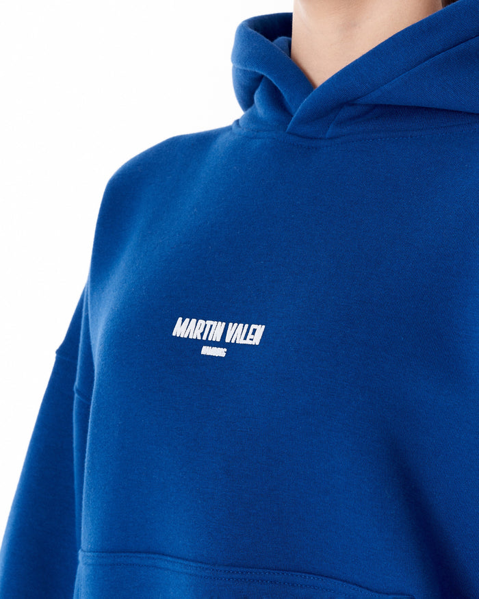 "Slogan" Puff Printed Women's Extra Oversized Hoodie Blue (4)