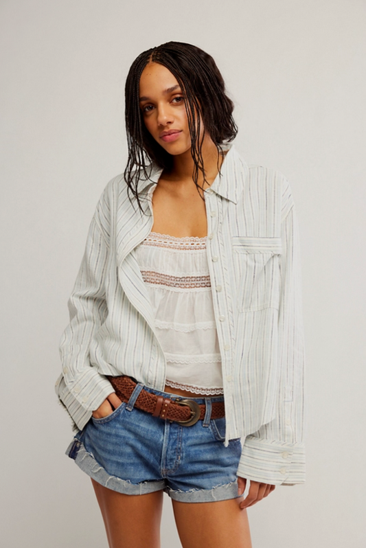 Striped Linen Laurel - Ivory Combo