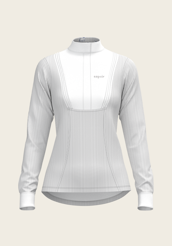 Stripes in Grey Short Pleated Long Sleeve Show Shirt