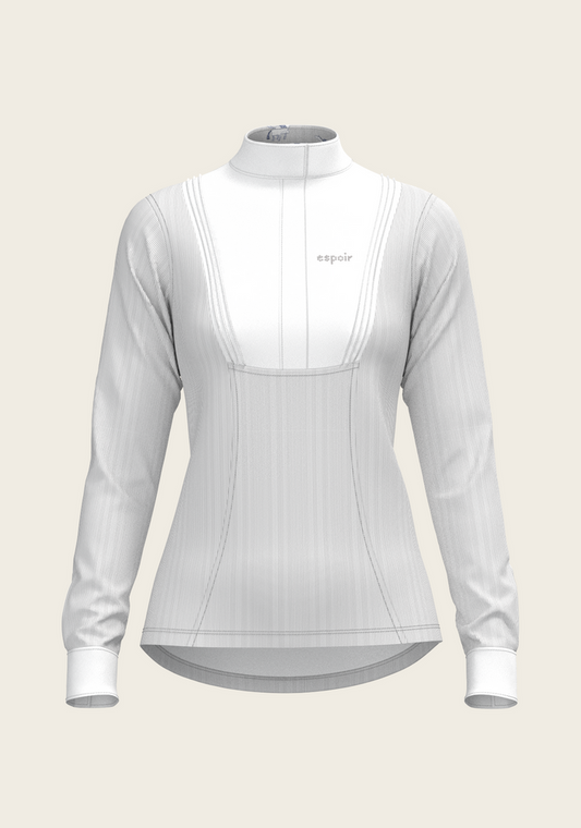 Stripes in Grey Short Pleated Long Sleeve Show Shirt