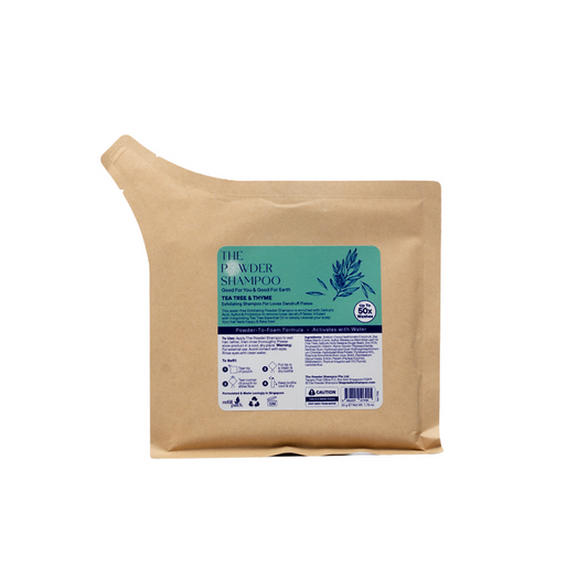 The Powder Shampoo Tea Tree and Thyme Exfoliating Shampoo for Dandruff Refill 50g