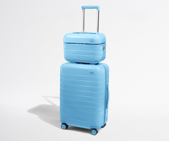 The Train Case in Glazed Opal Blue