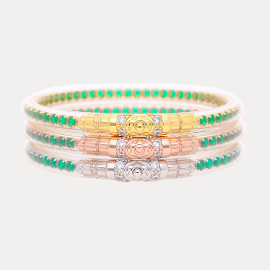 Emerald Three Queens All Weather Bangles | BuDhaGirl