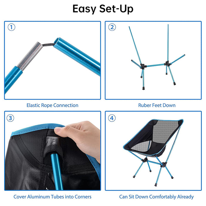 Ultralight Folding Camping Chair Compact Portable Outdoor Seat For Hiking