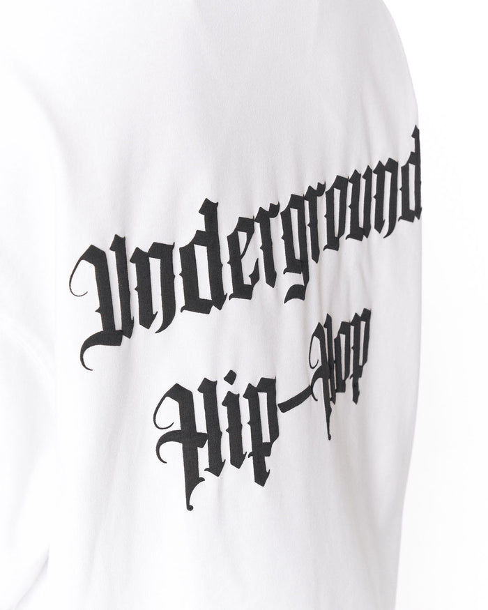 Underground Hip Hop White Oversized T-Shirt in premium white cotton