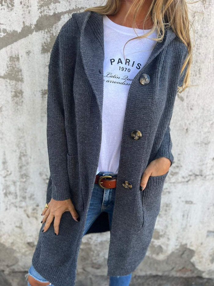 Ursule - Cardigan Long Élégant en Maille