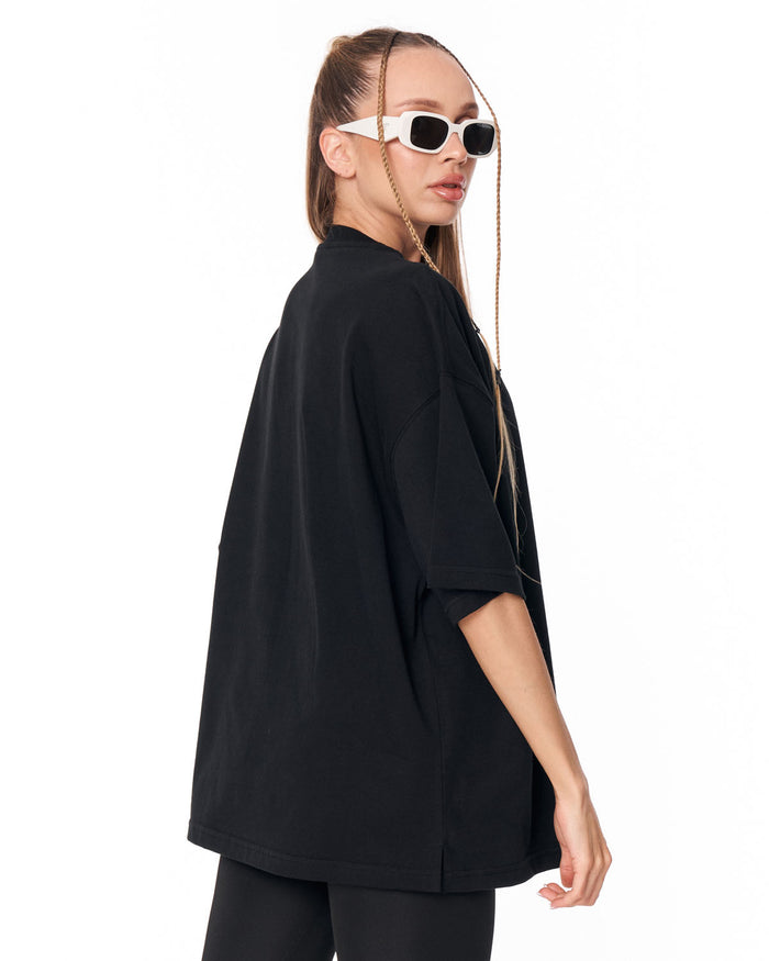 Utility Pocket Black Oversized T-Shirt for streetwear outfits