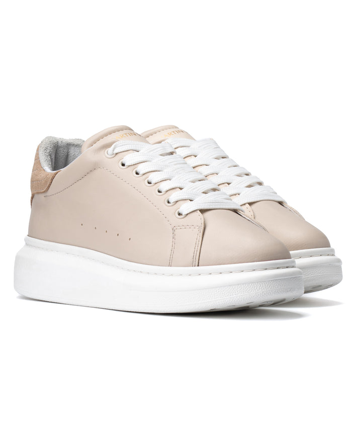 V-Harmony Women's Beige Shoes With Suede Heel Tab (2)