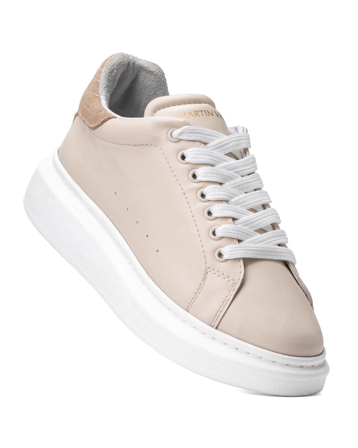 V-Harmony Women's Beige Shoes With Suede Heel Tab (3)