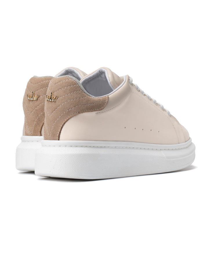 V-Harmony Women's Beige Shoes With Suede Heel Tab (4)