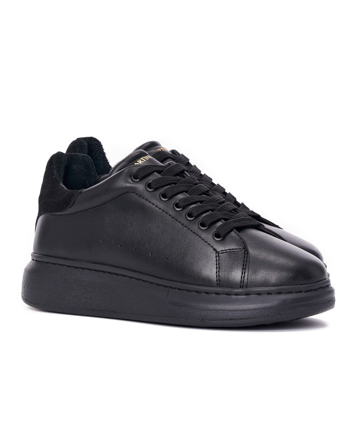 V-Harmony Women's Full Black Shoes With Suede Heel Tab (3)