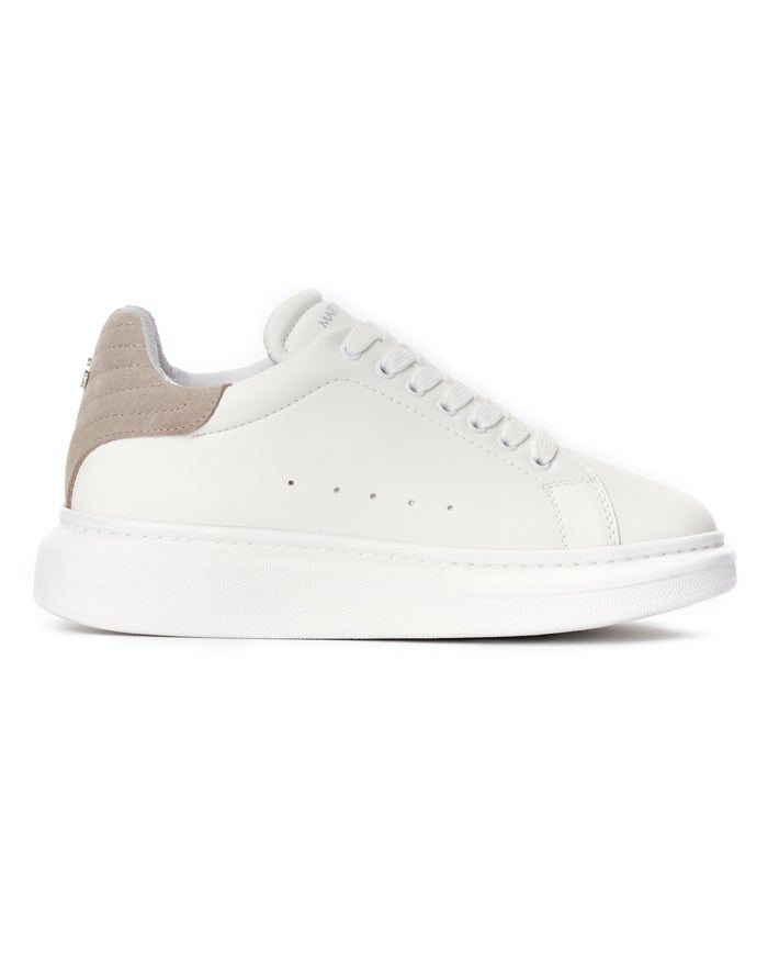V-Harmony Women's High Sole Sneakers - Beige Suede Heel