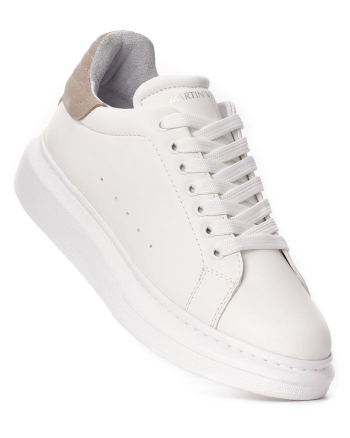 V-Harmony Women's High Sole Sneakers - Beige Suede Heel (2)