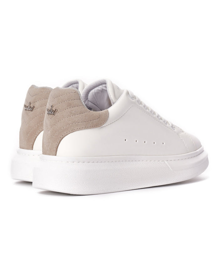 V-Harmony Women's High Sole Sneakers - Beige Suede Heel (4)