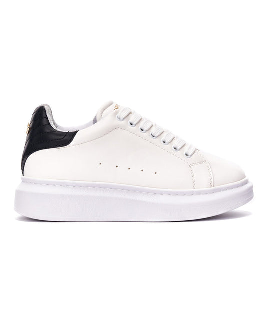 V-Harmony Women's White Shoes with Black Heel Tab
