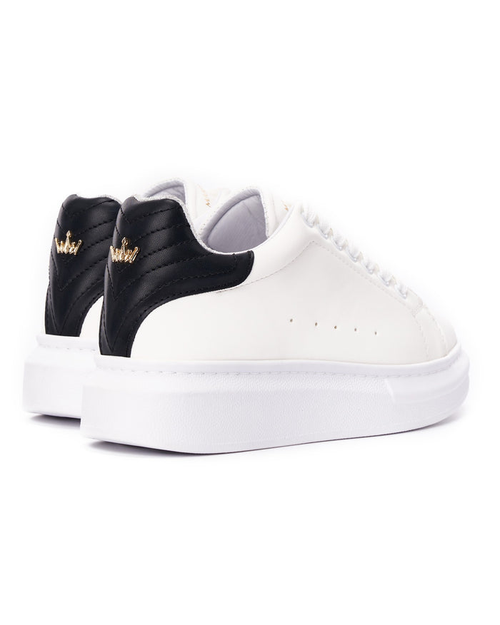 V-Harmony Women's White Shoes with Black Heel Tab (3)