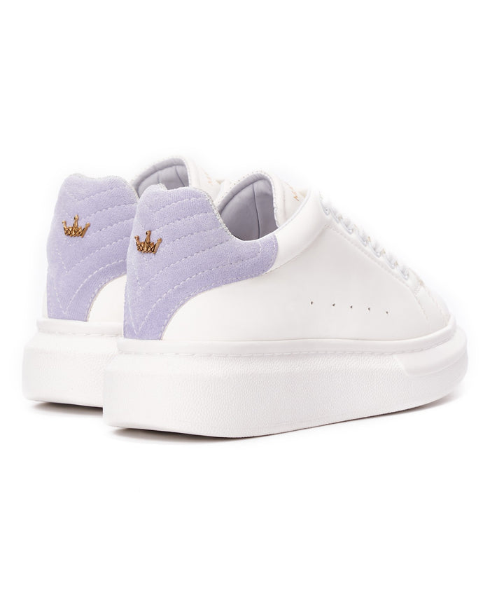 V-Harmony Women's White Shoes with Purple Heel Tab (3)