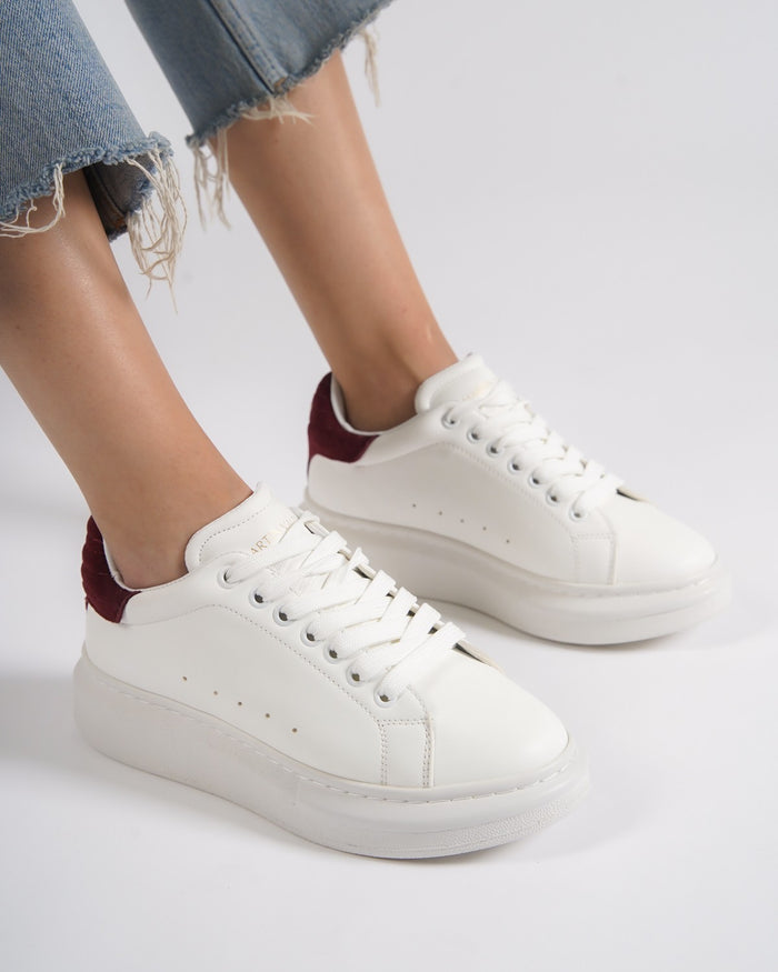V-Harmony Women's White Shoes with Red Heel Tab (7)