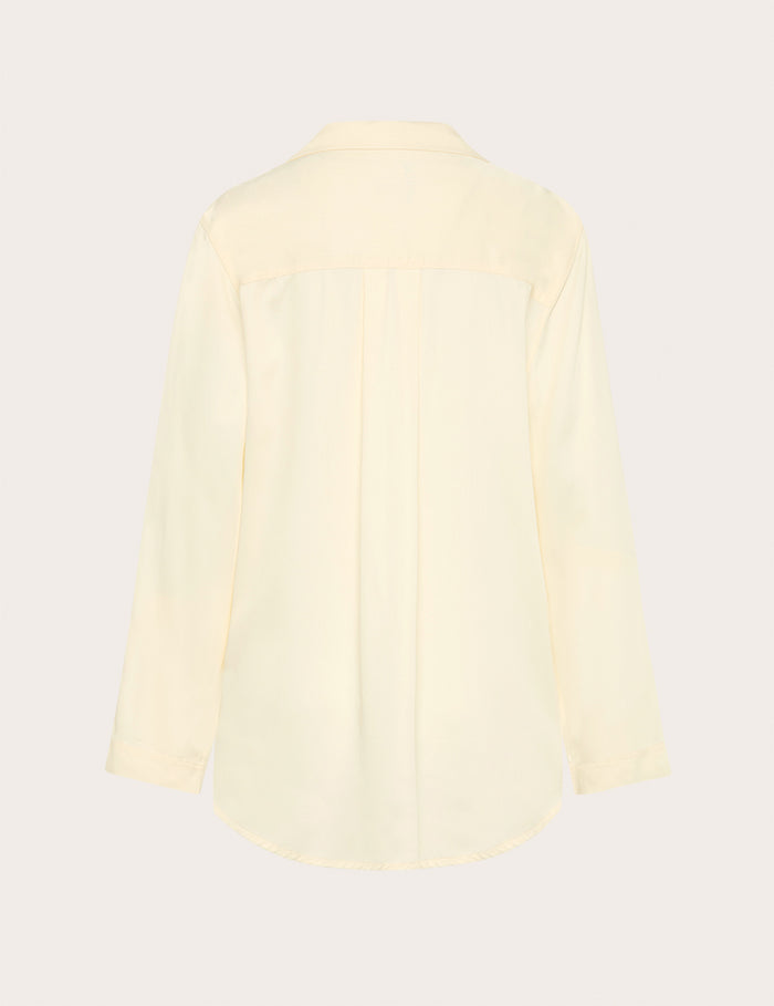 Vegan Silk Long Sleeve Shirt - Pearl