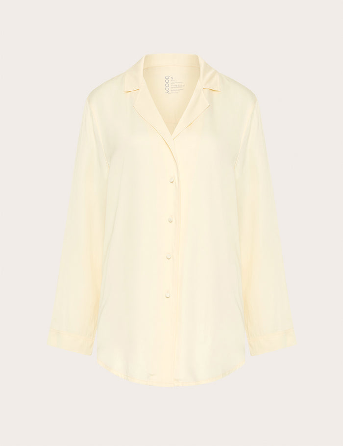 Vegan Silk Long Sleeve Shirt - Pearl