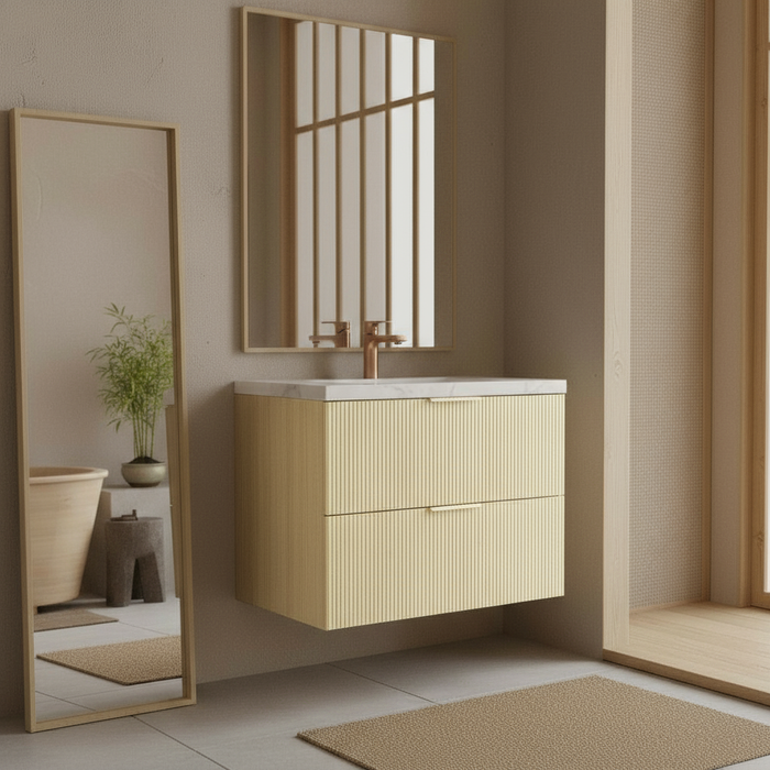 VITO EDINA Fluted Wall Hung PVC Cabinet with Soft closing drawers 590-1490mm