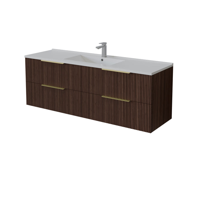 VITO EDINA Fluted Wall Hung PVC Cabinet with Soft closing drawers 590-1490mm