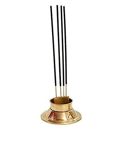 White Whale Safety Agarbatti Stand with Dhoop Holder on Top Gold Plated