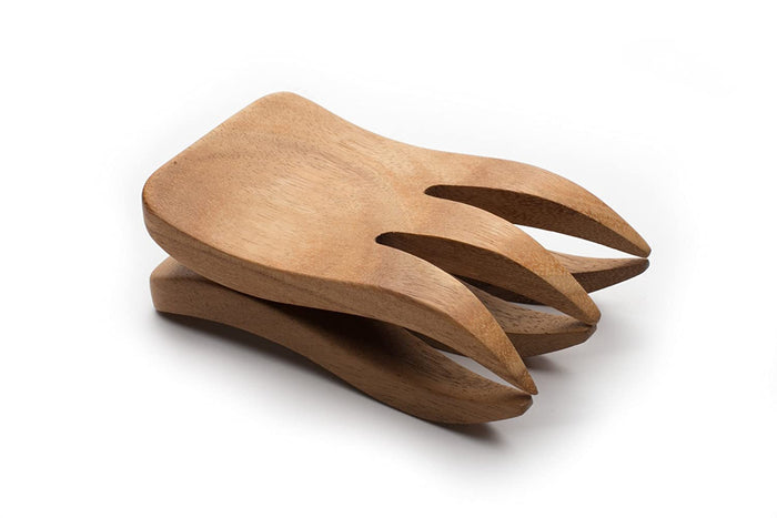 White Whale Wooden Bear Claw Kodiak Salad Servers, Piece of 2