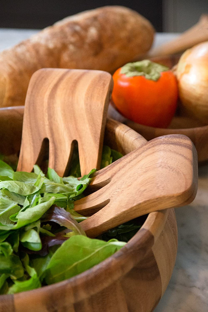 White Whale Wooden Bear Claw Kodiak Salad Servers, Piece of 2