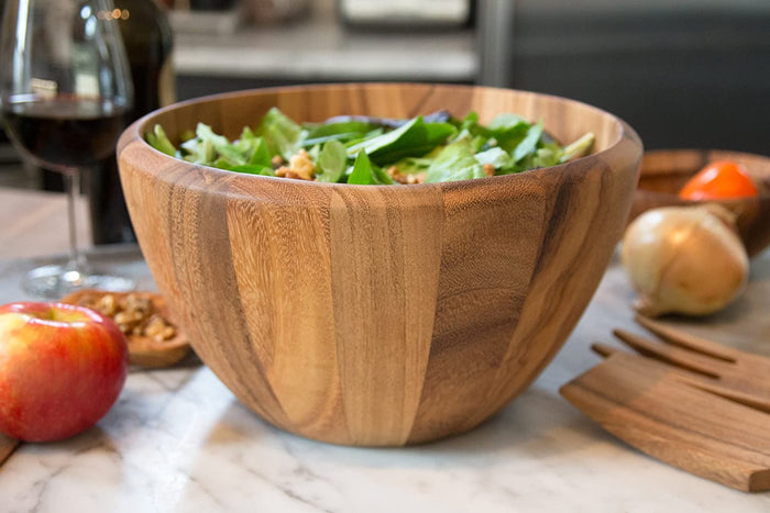 White Whale Wooden Extra Large Madera Salad Bowl