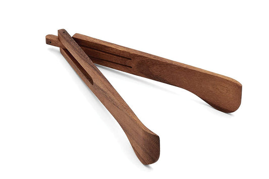 White Whale Wooden Spring Salad Tongs